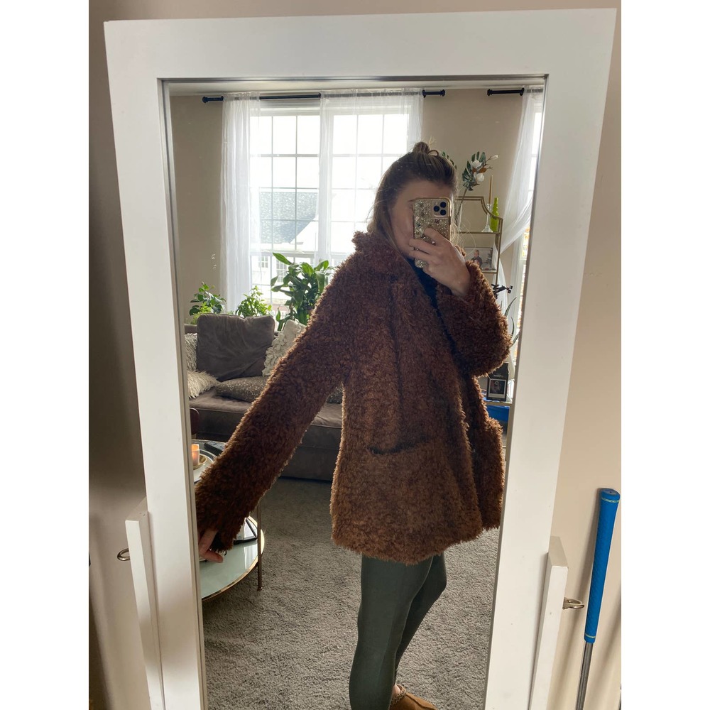 Divided brown teddy coat, size M - Picture 11 of 12